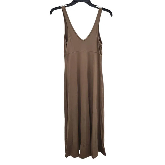 Carilyn Vaile Women's Brown Slinky Knit Sleeveless Flowy Princess Maxi USA Sz S - Picture 5 of 5